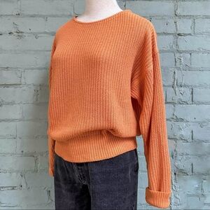 Vintage Rib Knit Sweater in Pastel Orange